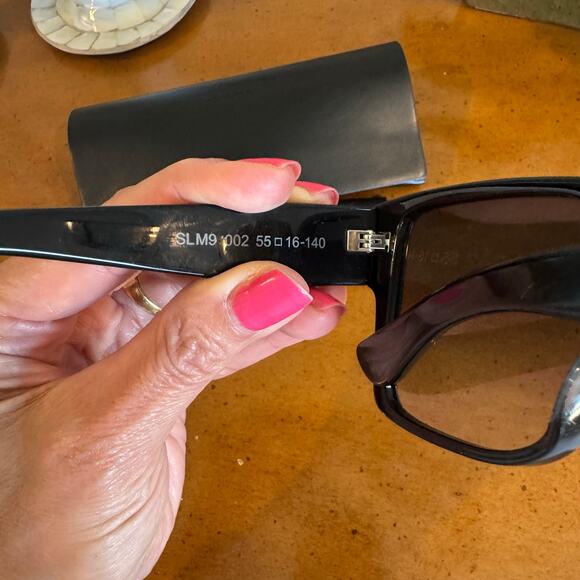 Saint Laurent SLM9 Black Square Sunglasses YSL Logo Italy main image 6